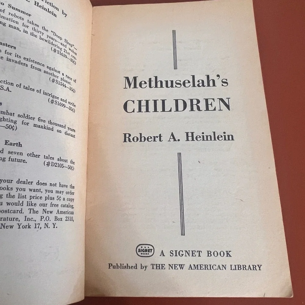 Robert Heinlein‎ Methuselahs Children Signet D2191 Vintage 1962 Sci-Fi Paperback